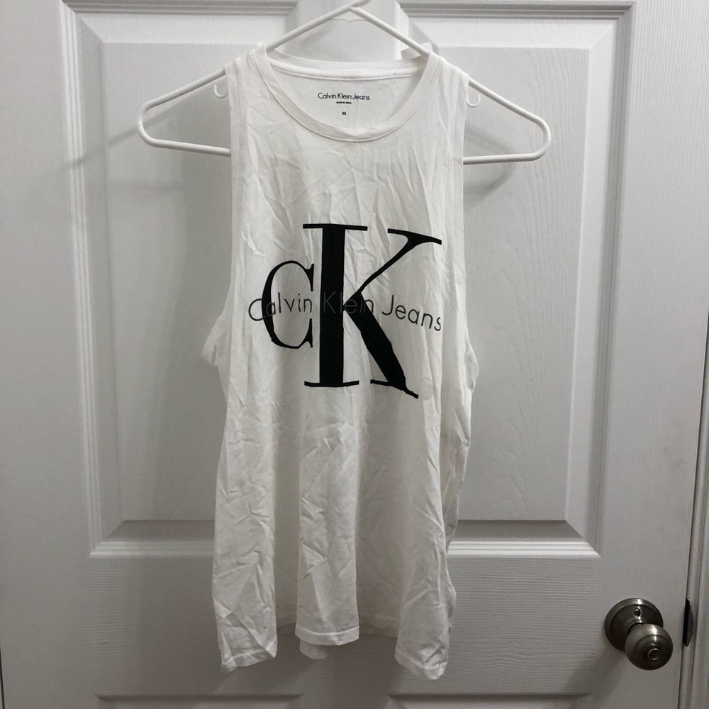 White Cotton Muscle Tee